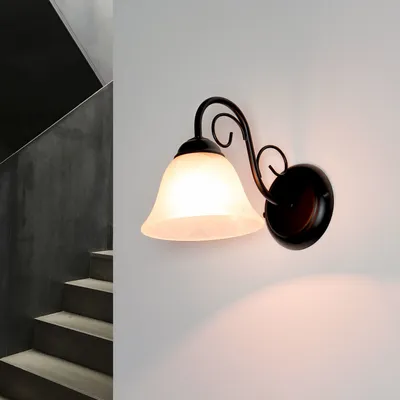 Produktbild von Landhaus Wandlampe "Athen" Schwarz E14 Rustikale Wandleuchte Terrasse