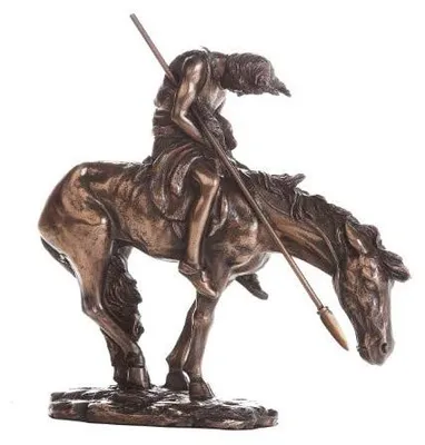 Sammelfigur Indianer Krieger Bronzefinish 7,5 Zoll