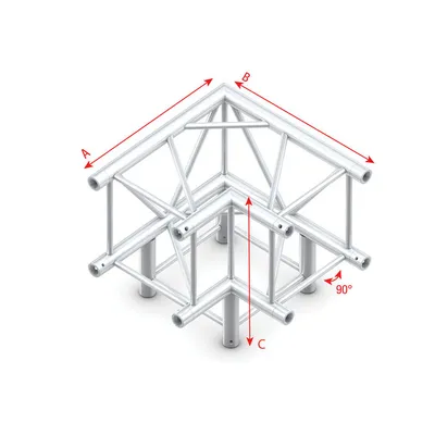 Image de Milos Pro-40 Square F Truss - Corner 3-way 90° QLLF30 - 90° corner - heavy duty - F