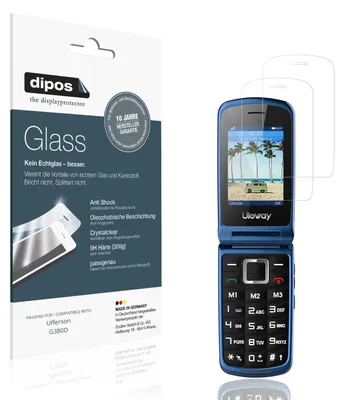 Produktbild von 2x Schutzfolie für Ufferson G380D - Anti-Shock 9H Folie dipos Glass Kunststoffglas