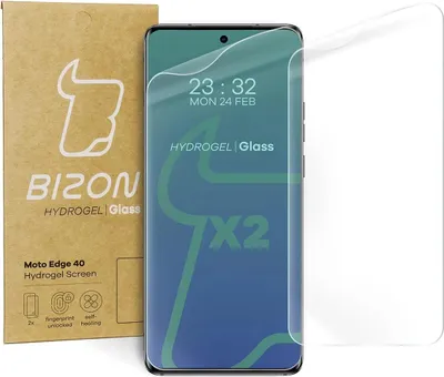 Produktbild von Bizon Glass Hydrogel Displayschutzfolie für Motorola Edge 40, 2 Stück