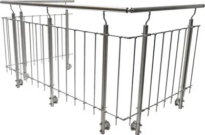 Produktbild von Pertura Geländer-Komplettset Vesta U-Form Edelstahl mit Rundstäbenfür Seitenmontage B: 19 m