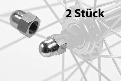Produktbild von 2 Stück Fahrrad Hinterrad Hut Achs Mutter M10x21 Nabe 15mm