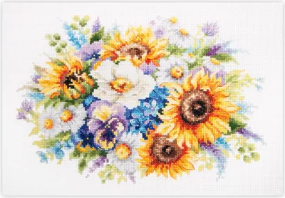 Produktbild von Magic Needle Zweigart Edition Kreuzstich-Set "Blumenstrauß mit Sonnenblumen", 26x19cm