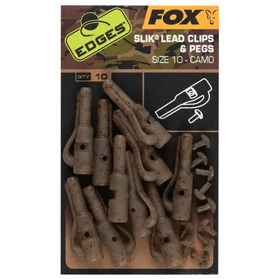 Produktbild von Fox Edges Camo Size 10 Slik lead clip + pegs - 10 Leadclips