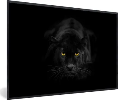 Produktbild von MuchoWow® MuchoWow® Gerahmtes Poster Leopard - Augen - Schwarz 30x20 cm - Poster mit zchwarzem Bilderrahmen - Kunstdruck - Bild-Poster