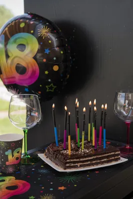 Produktbild von 10 Geburtstagskerzen Kuchen bunt gold