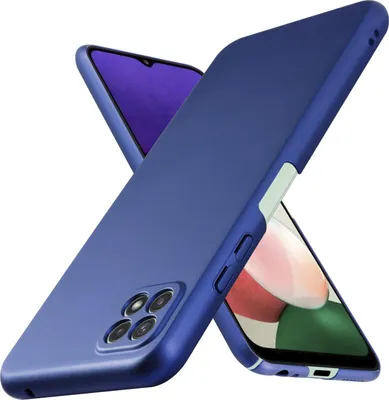 Obrázek produktu pro Cadorabo pouzdro pro Samsung Galaxy A22 5G Protective Cover in Blue Hard Case Pouzdro na mobilní telefon kryt pouzdro
