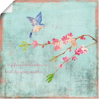 Produktbild von ARTland Poster Vogelgezwitscherwetter Größe: 100x100 cm