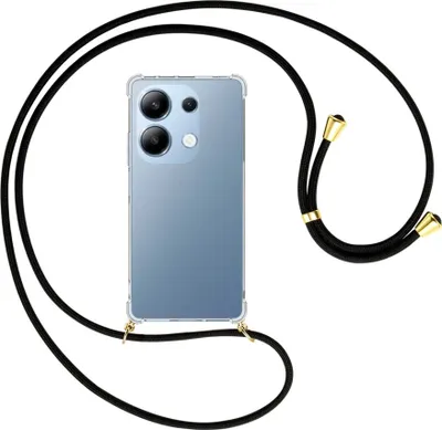 Produktbild von Handykette Backcover-Schutzhülle mit Band (Metall goldfarben) für Xiaomi Redmi Note 13 Pro 4G - schwarz