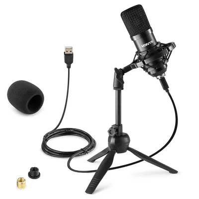 Zdjęcie produktu dla Vonyx CM300B, Mikrofon studyjny, -37 dB, 30 - 20000 Hz, 200 Ω, Kardioid, Przewodowa