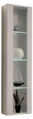 Image de Vitrine FLY – Cachemire mat – 1 porte vitrée avec LED intégrée