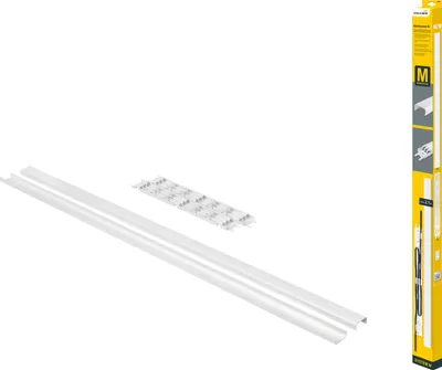 Produktbild von Schellenberg Kabelkanal System M Erweiterung, Kabel ordnen und verstecken, ohne kürzen zum kleben oder Schrauben, weiß, 2,1 m, Starterset, 20028