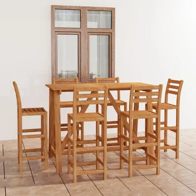 Image de Maison Exclusive - Ensemble bar de jardin 7 pièces en bois massif d'acacia