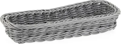 Produktbild von TECHNICA Besteckkorb aus Polyrattan – 270x100x45 mm – Spülmaschinengeeignet – Gastronomie Besteckkorb, Korb zur Besteckaufbewahrung – Für Buffet, Restaurant & Catering – Grau