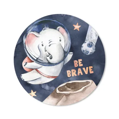 Produktbild von MuchoWow® Mauspad Mousepad Elefant - 'Sei tapfer' - Sprichwörter - Zitate - Jungen - Mädchen - Kinder 30x30 cm - Mousepads - Maus Mat - Pad - Mausunterlage - Tischunterlage - Schreibtischmatten