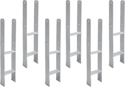 Obrázek produktu pro Podpěra sloupku TolleTour, 6 kusů Podpěra sloupku ve tvaru H 101 x 600 mm, kotva pro sloupek ve tvaru H