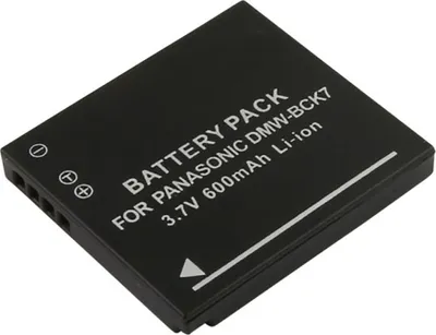 Produktbild von Avizar, Akku Panasonic DMW‑BCK7 600 mAh 3,7 V Li-Ion, Schwarz