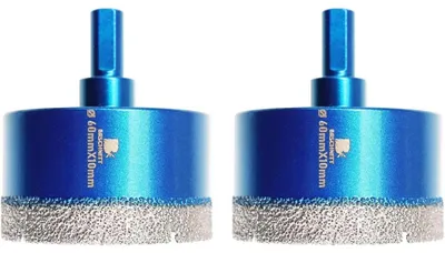 Obrázek produktu pro Diamantové vrtací korunky 60 mm, 2 kusy, pro vrtání dlaždic, keramiky, granitu a zdiva
