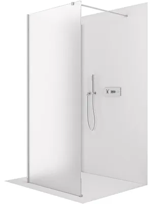 Productafbeelding van Douchewand Walk-in Onyx Hoekmodel Links/Rechts - 8 mm - Rechthoekige steun - chroom, melkglas - 90x40x200 cm