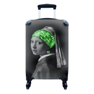 Produktbild von MuchoWow® Koffer Handgepäck Trolley Rollkoffer Kleine Reisekoffer mit 4 Rollen - Das Mädchen mit dem Perlenohrring - Johannes Vermeer - Grün - Cabin Size < 55x40x23 cm & 55x40x20 cm - Fotokoffer - Kabinenkoffer - Boardgepäck - Reise-Box - Reisekoffer - Reisegepäck - Koffer mit Bild - Trolley für Kinder