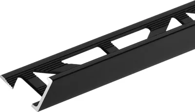 Zdjęcie produktu dla Profil do glazury narożny aluminiowy 12,5mm Cezar Czarny RAL9005 Mat 2,50m