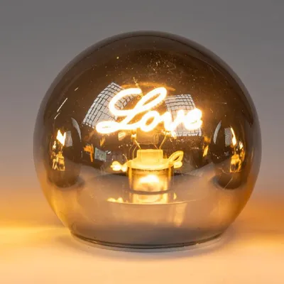 Produktbild von LED Deko Kugel Schriftzug LOVE D. 12cm schwarz Glas mit Timer Formano