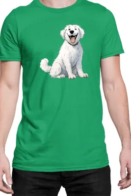 Immagine prodotto di Maglietta da uomo Funny Dogs Breeds Kuvasz Dog Breed, Man M , Vert