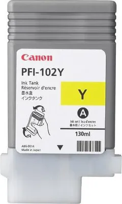Zdjęcie produktu dla Canon PFI-102Y, Żółty, Tusz na bazie pigmentu, 130 ml