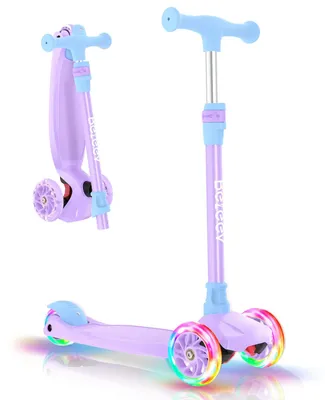 Image de Trottinette pour enfants, 3 ans, trottinette à 3 roues, guidon réglable en hauteur, roues enPolyuréthanelumineuses, plateforme antidérapante, pour