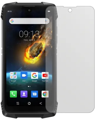 A smartphone with a screen protector placed next to it.