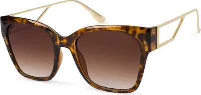 Produktbild von styleBREAKER Damen Oversize Sonnenbrille mit breiten Metall Bügeln, Polycarbonat Gläsern und Kunststoff Gestell 09020128