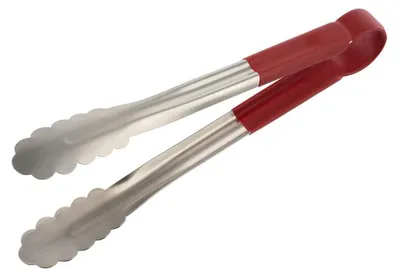 Produktbild von APS 75866 Universalzange SPECTRA, Edelstahl mattiert, Griff PVC-beschichtet rot, Länge 30 cm, HACCP konforme Kennzeichnung