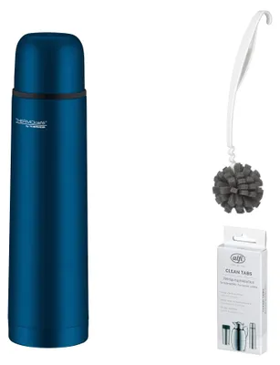 Image de THERMOS TC BEVERAGE BOTTLE 0,70 l Isolierkanne 0,7l saphire blue mat – Vorteilsset mit Reinigungsbürste CLEAN FIX 30 cm | HAN 4058259070 | EAN 5010576962799