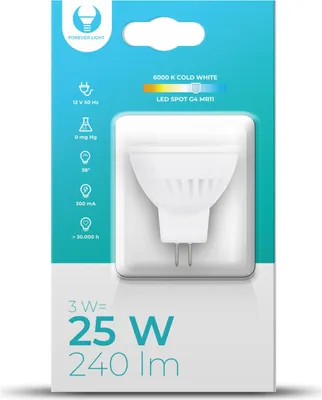Produktbild von G4 | LED Leuchtmittel | 3 Watt| 12V | 220 Lumen | 6500K ( Kaltweiß ) | Kerramik | Stiftsockel | Stecklampe | Lampe