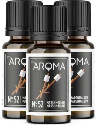 Produktbild von myAROMA flavour drops – 3x10ml Marshmallow, zuckerfrei und kalorienfrei, vegan, natürliches Lebensmittelaroma ohne künstliche Farbstoffe für Küche und Getränke, Nr. 52