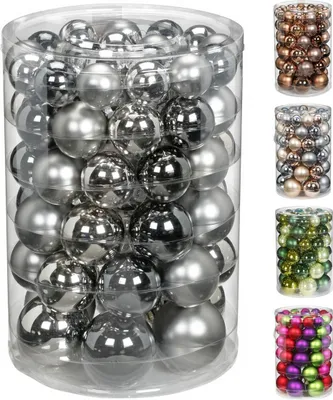 Produktbild von JACK by Inge Glas 60x Glas Kugeln Christbaumkugeln Ø 18x4+20x5+16x6+6x7 cm Box Weihnachtsbaum, Farbe:Luxury