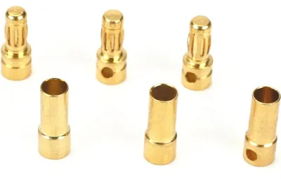 Immagine prodotto di Set di connettori dorati per cavi, tipo jack da 3,5 mm (3 pezzi)