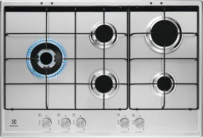 Immagine prodotto di Electrolux KGS7564SX piano cottura Acciaio inox Da incasso 74 cm Gas 5 Fornelli