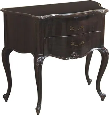 Produktbild von Casa Padrino Luxus Barock Nachtkommode Schwarz - Handgefertigter Massivholz Nachttisch mit 2 Schubladen - Barock Schlafzimmer Möbel