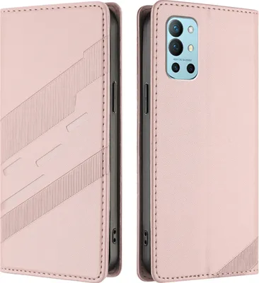 Produktbild von Hülle für OnePlus 9R/OnePlus 8T, Kunstleder Brieftaschen Handyhülle mit Kartenfach und Standfunktion Pink