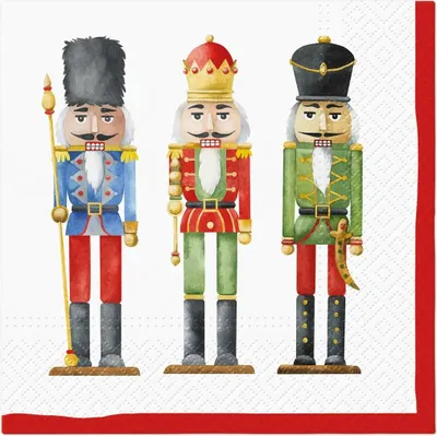 Produktbild von 3-lagige Servietten, Nuss-Soldaten, 33 cm x 33 cm, 20 Stück.