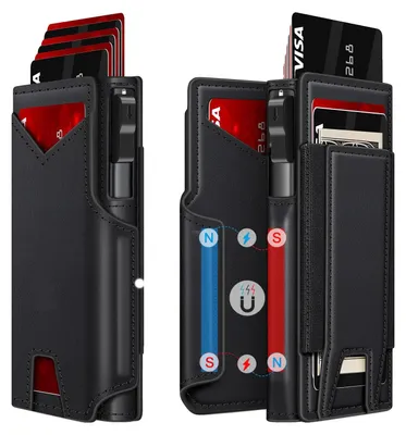 Produktbild von Geldbörse, RFID-Blockierung, schlankes Bifold-Design, schwarz