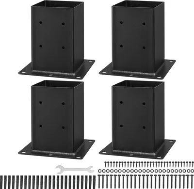 Obrázek produktu pro SucceBuy sada 4 sloupků s vnitřní velikostí 142x142 mm pro dřevěné sloupky 139,7x139,7 mm