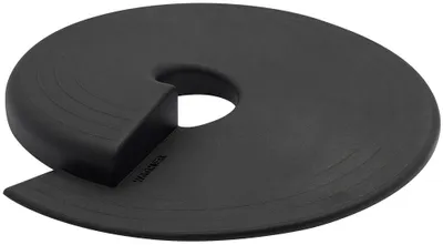Produktbild von WAGNER Türstopper STOP - Ø 110 x 13 mm, Kunststoff schwarz, Unterschieben & Einklemmen, schützt Tür und Wand - 15698101
