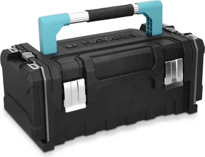 Produktbild von Navaris Werkzeugkoffer 20" Box leer - 51 x 23 x 21cm - 2 abnehmbare Organizer Boxen Alu Griff Stahlschließen - Werkzeugkasten Koffer ohne Werkzeug