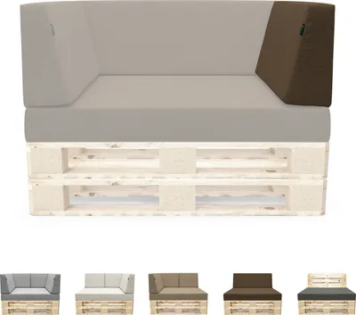 Produktbild von novely® PANERO Palettenkissen | Sitzkissen Rückenkissen Palettensofa-Auflagen | abnehmbarer Bezug | Kaltschaum | Indoor & Outdoor - A) Variante: Seitenkissen links (70x40x20 cm) | B) Farbe: 06 Dunkelbraun