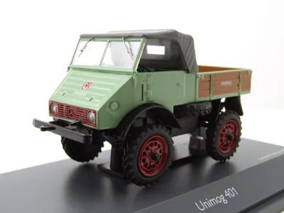 Produktbild von Schuco 1:43 LKW Unimog 401, hellgrün mit Figuren MHI