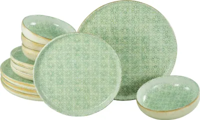 Obrázek produktu pro CreaTable, 24085, Uno Emiliana zelená, sada talířů 12 ks, kamenina