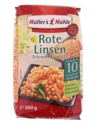 Produktbild von Müller's Mühle Rote Linsen, 500 g